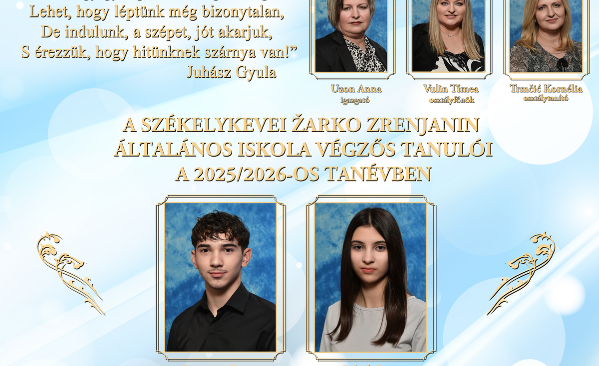 Nyolcadikosaink tablója a 2025/2026-оs tanévben